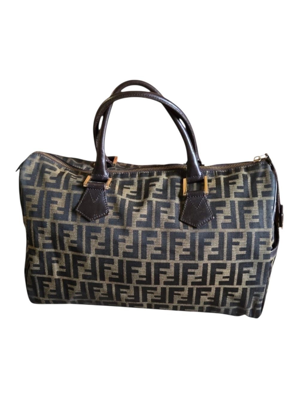 Fendi Zucca Canvas Satchel in Brown